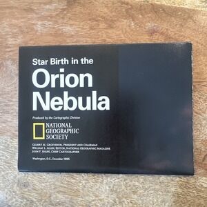 1995 National Geographic Star Birth in the Orion Nebula Map Space Cartograph